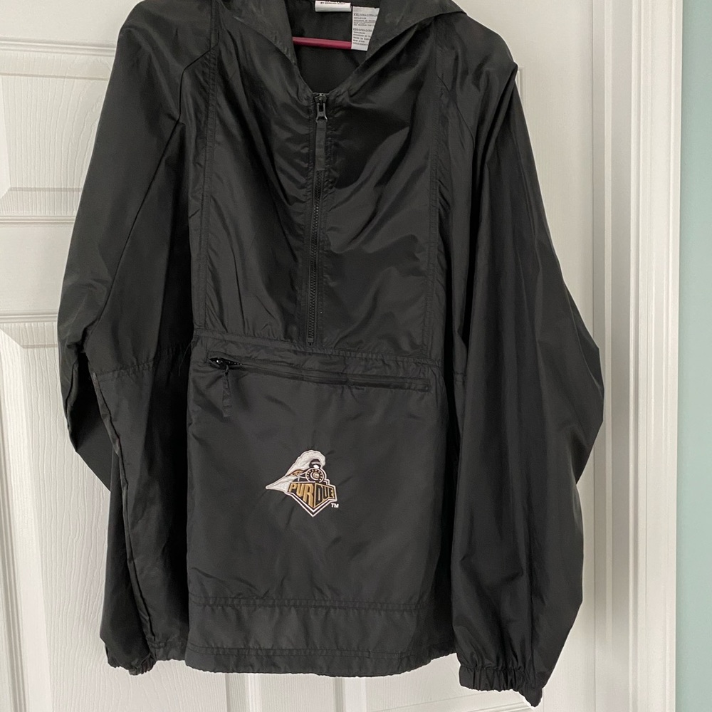 Purdue windbreaker with hood. New - tags. Unisex.